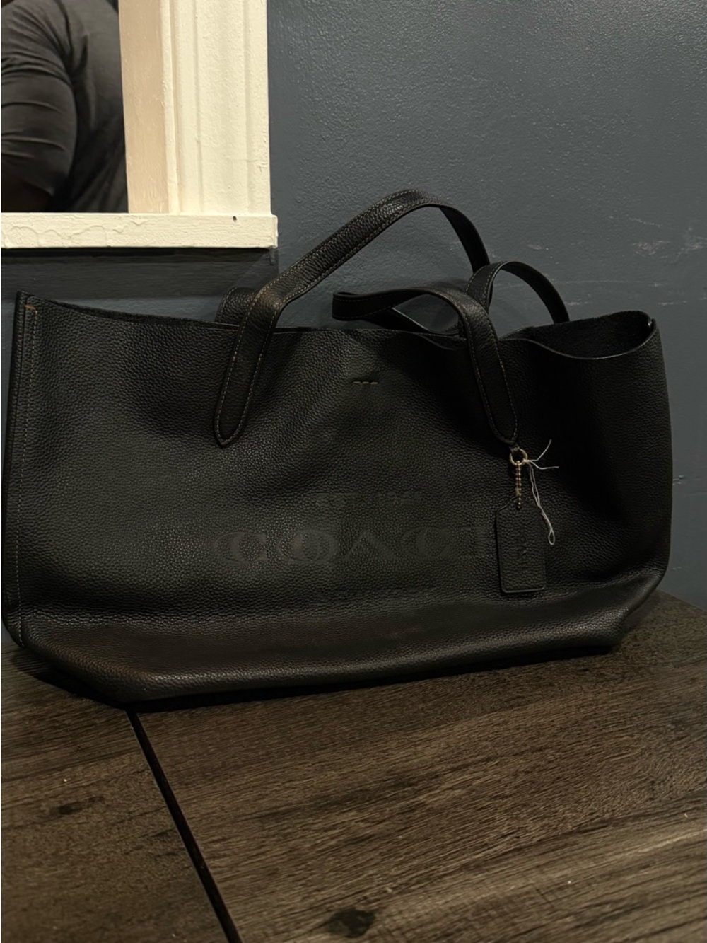 Coach Black Leather Tote Bag - Picture 2 of 2